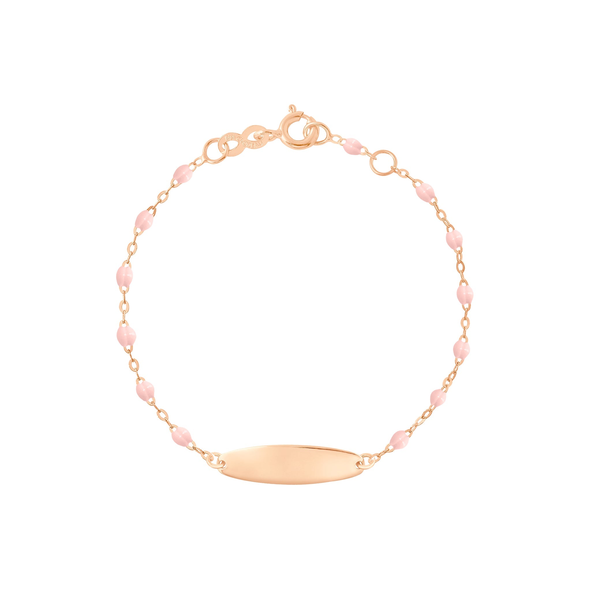 Gigi Clozeau - Little Gigi Baby Pink bracelet, Oval plaque, Rose Gold, 5.9"