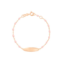 Gigi Clozeau - Little Gigi Baby Pink bracelet, Oval plaque, Rose Gold, 5.9"
