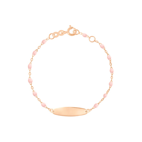 Gigi Clozeau - Little Gigi Baby Pink bracelet, Oval plaque, Rose Gold, 5.9