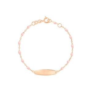 Gigi Clozeau - Little Gigi Baby Pink bracelet, Oval plaque, Rose Gold, 5.9"