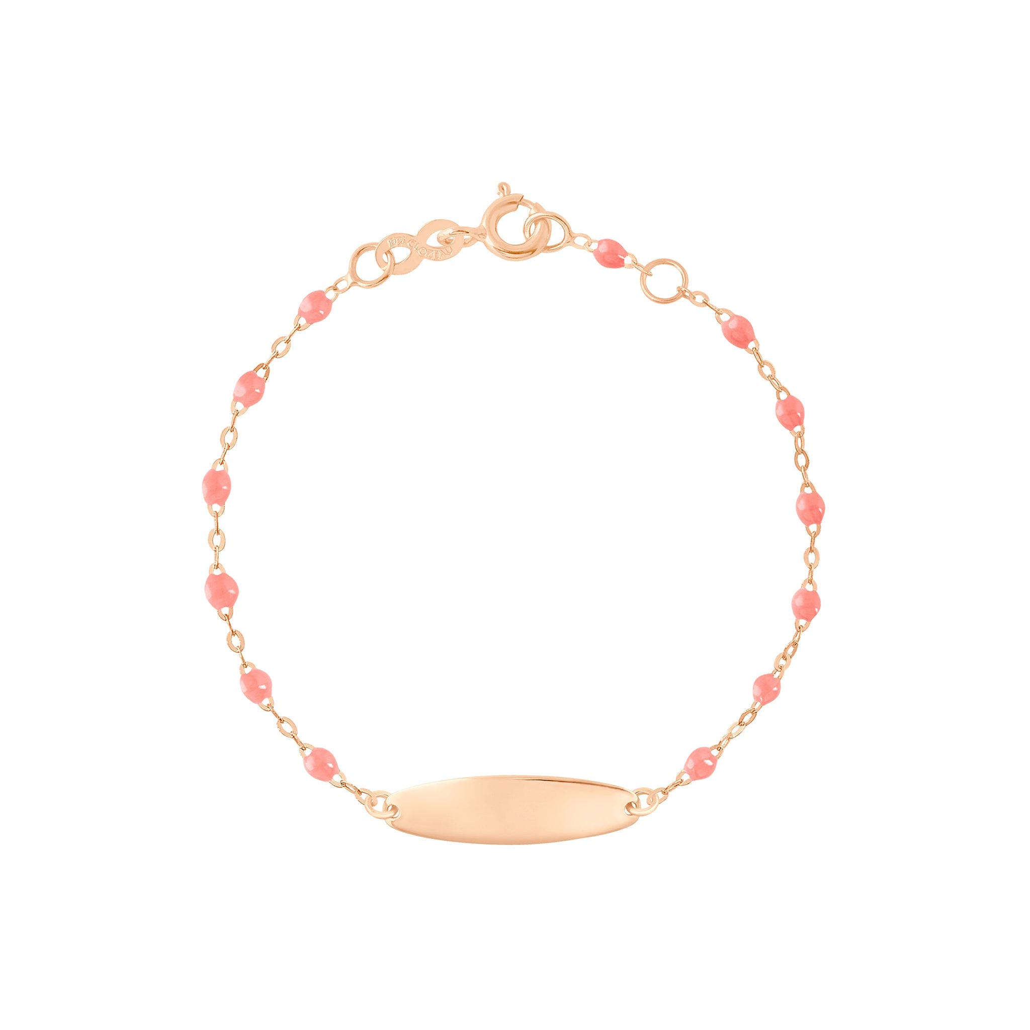 Gigi Clozeau - Little Gigi Fuchsia bracelet, Oval plaque, Rose Gold, 5.1"