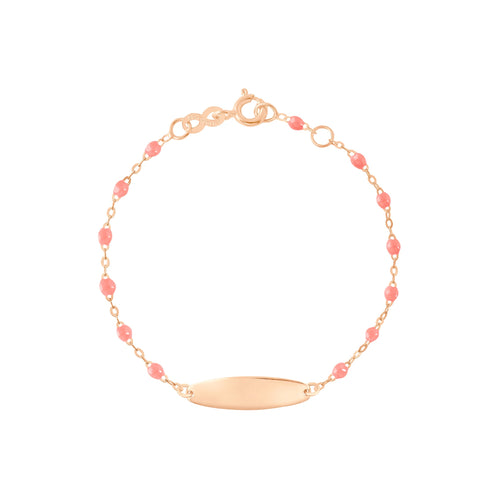 Gigi Clozeau - Little Gigi Fuchsia bracelet, Oval plaque, Rose Gold, 5.1