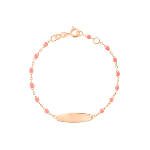 Gigi Clozeau - Little Gigi Fuchsia bracelet, Oval plaque, Rose Gold, 5.1"