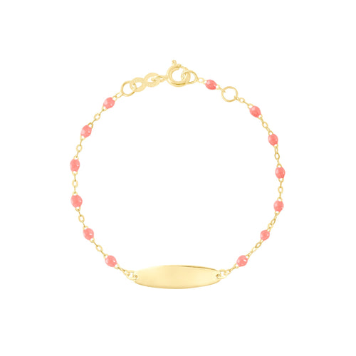 Gigi Clozeau - Little Gigi Fuchsia bracelet, Oval plaque, Yellow Gold, 5.1