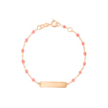 Gigi Clozeau - Little Gigi Fuchsia bracelet, Rectangle plaque, Rose Gold, 5.1"
