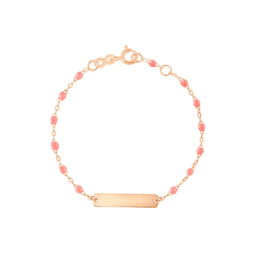 Gigi Clozeau - Little Gigi Fuchsia bracelet, Rectangle plaque, Rose Gold, 5.1