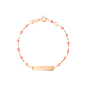 Gigi Clozeau - Little Gigi Fuchsia bracelet, Rectangle plaque, Rose Gold, 5.1"