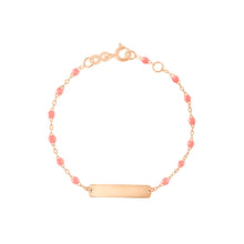 Gigi Clozeau - Little Gigi Fuchsia bracelet, Rectangle plaque, Rose Gold, 5.9"