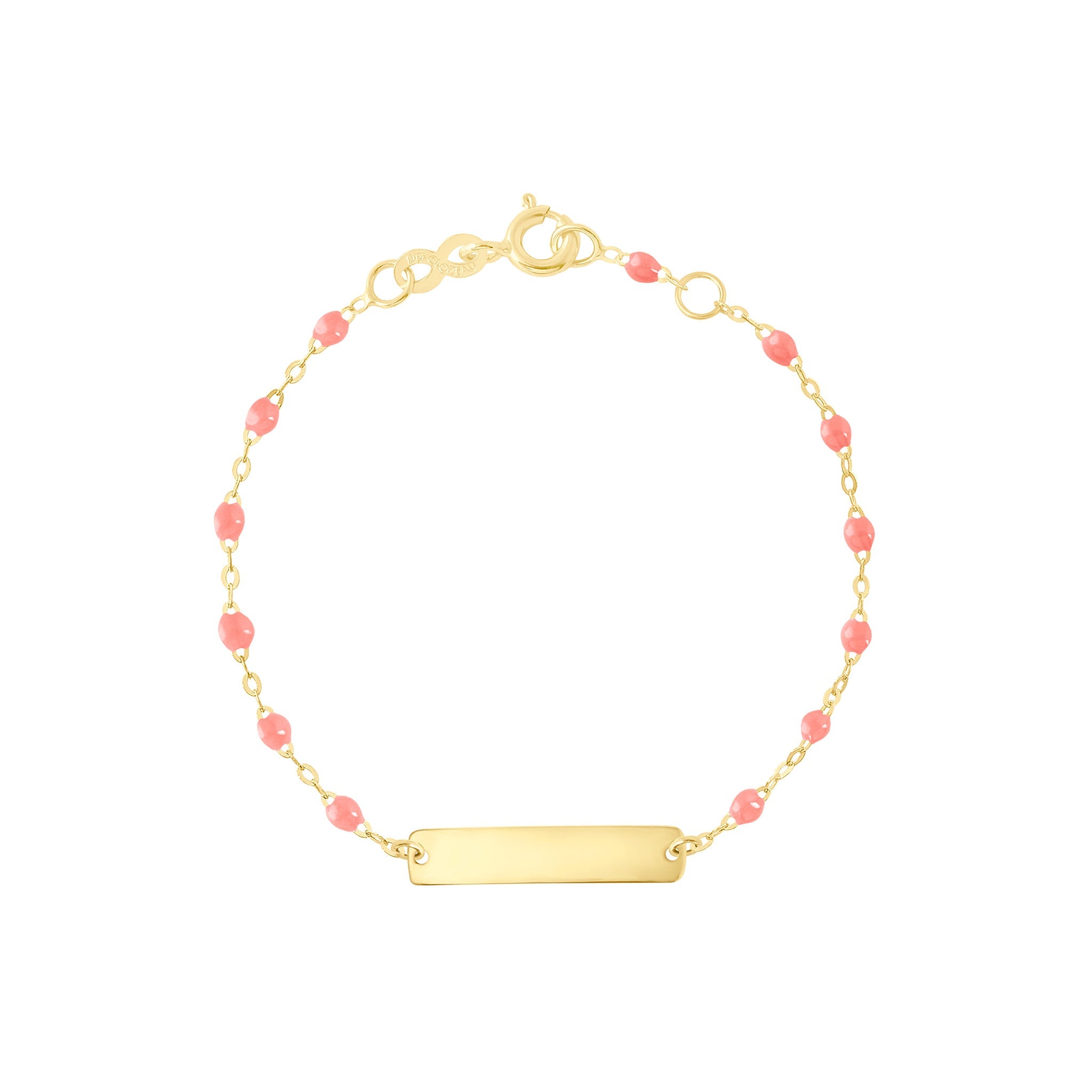 Gigi Clozeau - Little Gigi Fuchsia bracelet, Rectangle plaque, Yellow Gold, 5.1"