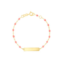 Gigi Clozeau - Little Gigi Fuchsia bracelet, Rectangle plaque, Yellow Gold, 5.1"