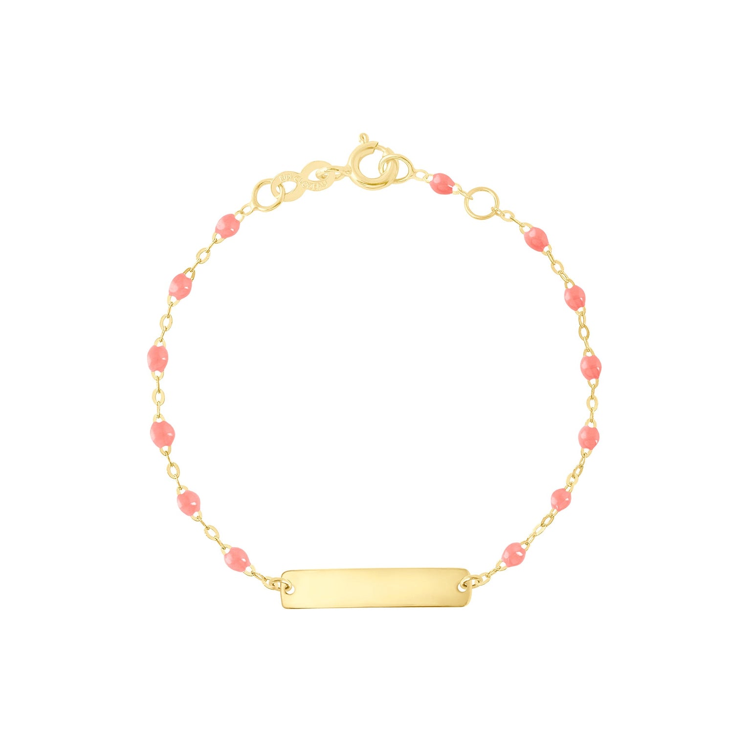Gigi Clozeau - Little Gigi Fuchsia bracelet, Rectangle plaque, Yellow Gold, 5.9"