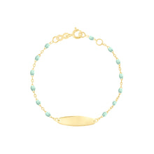 Gigi Clozeau - Little Gigi Jade bracelet, Oval plaque, Yellow Gold, 5.1"