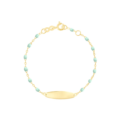 Gigi Clozeau - Little Gigi Jade bracelet, Oval plaque, Yellow Gold, 5.1