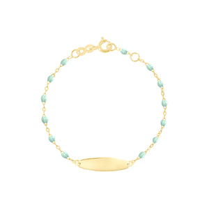 Gigi Clozeau - Little Gigi Jade bracelet, Oval plaque, Yellow Gold, 5.9"