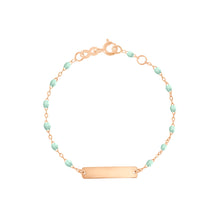 Gigi Clozeau - Little Gigi Jade bracelet, Rectangle plaque, Rose Gold, 5.1"