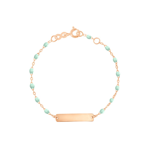 Gigi Clozeau - Little Gigi Jade bracelet, Rectangle plaque, Rose Gold, 5.9