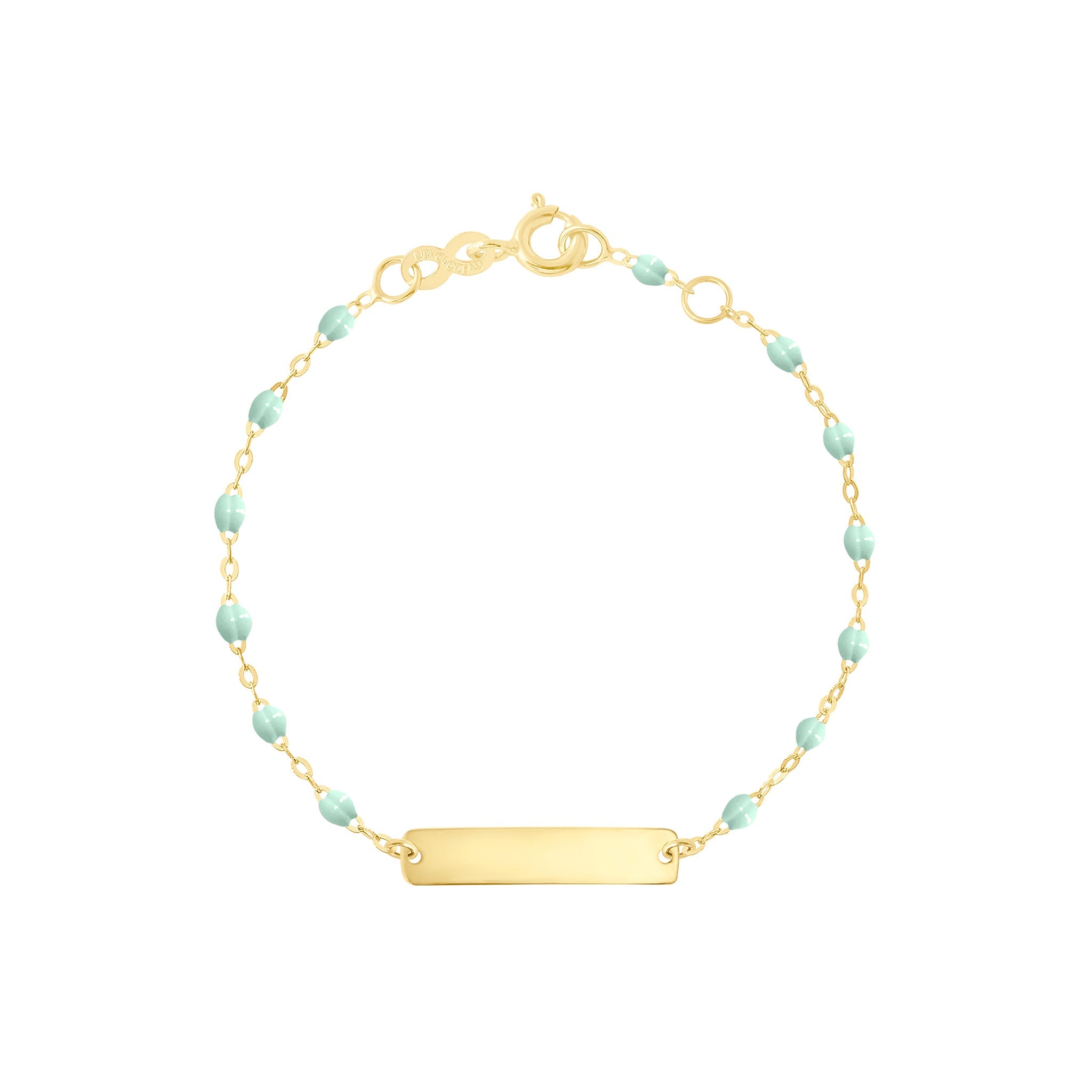 Gigi Clozeau - Little Gigi Jade bracelet, Rectangle plaque, Yellow Gold, 5.1"