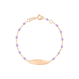 Gigi Clozeau - Little Gigi Lilac bracelet, Oval plaque, Rose Gold, 5.1"