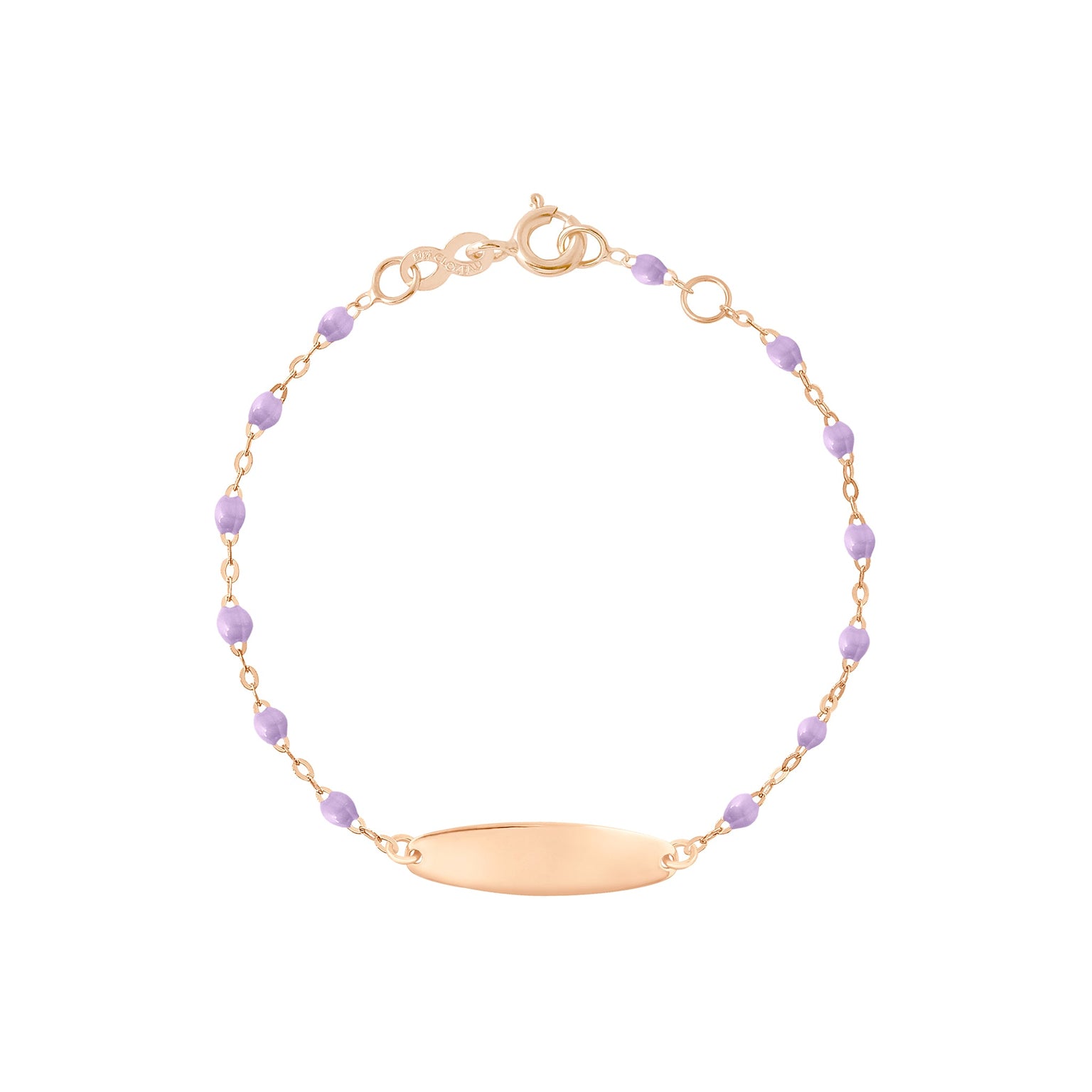 Gigi Clozeau - Little Gigi Lilac bracelet, Oval plaque, Rose Gold, 5.1"