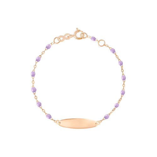 Gigi Clozeau - Little Gigi Lilac bracelet, Oval plaque, Rose Gold, 5.9