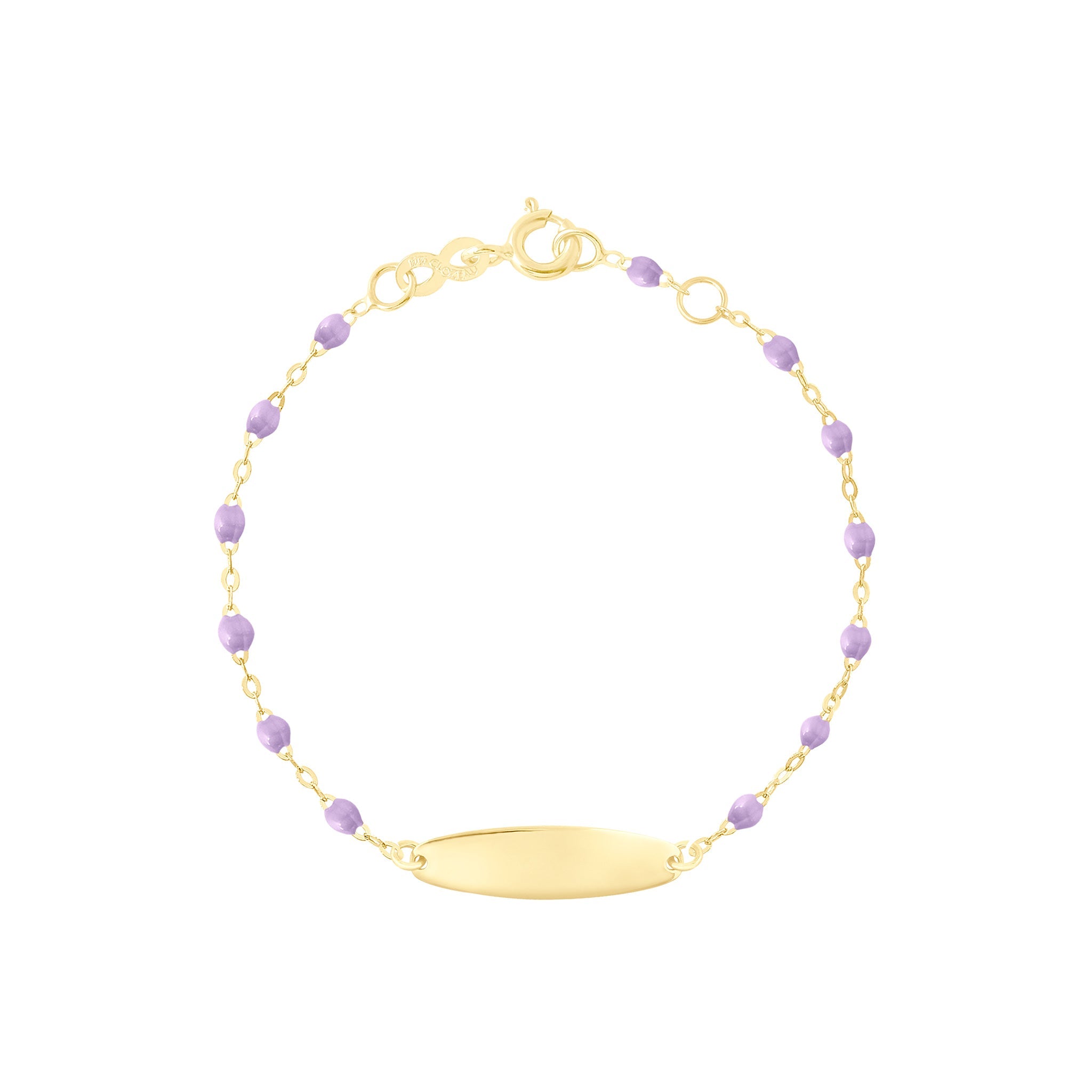 Gigi Clozeau - Little Gigi Lilac bracelet, Oval plaque, Yellow Gold, 5.1"