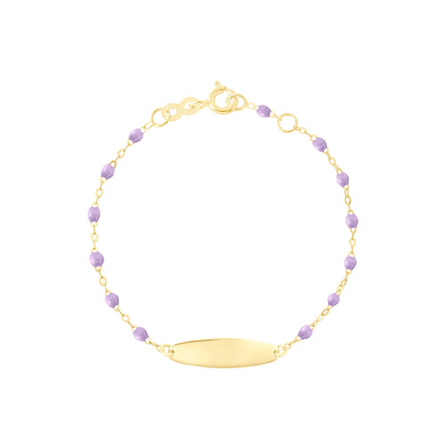 Gigi Clozeau - Little Gigi Lilac bracelet, Oval plaque, Yellow Gold, 5.1