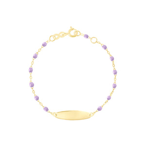 Gigi Clozeau - Little Gigi Lilac bracelet, Oval plaque, Yellow Gold, 5.1"