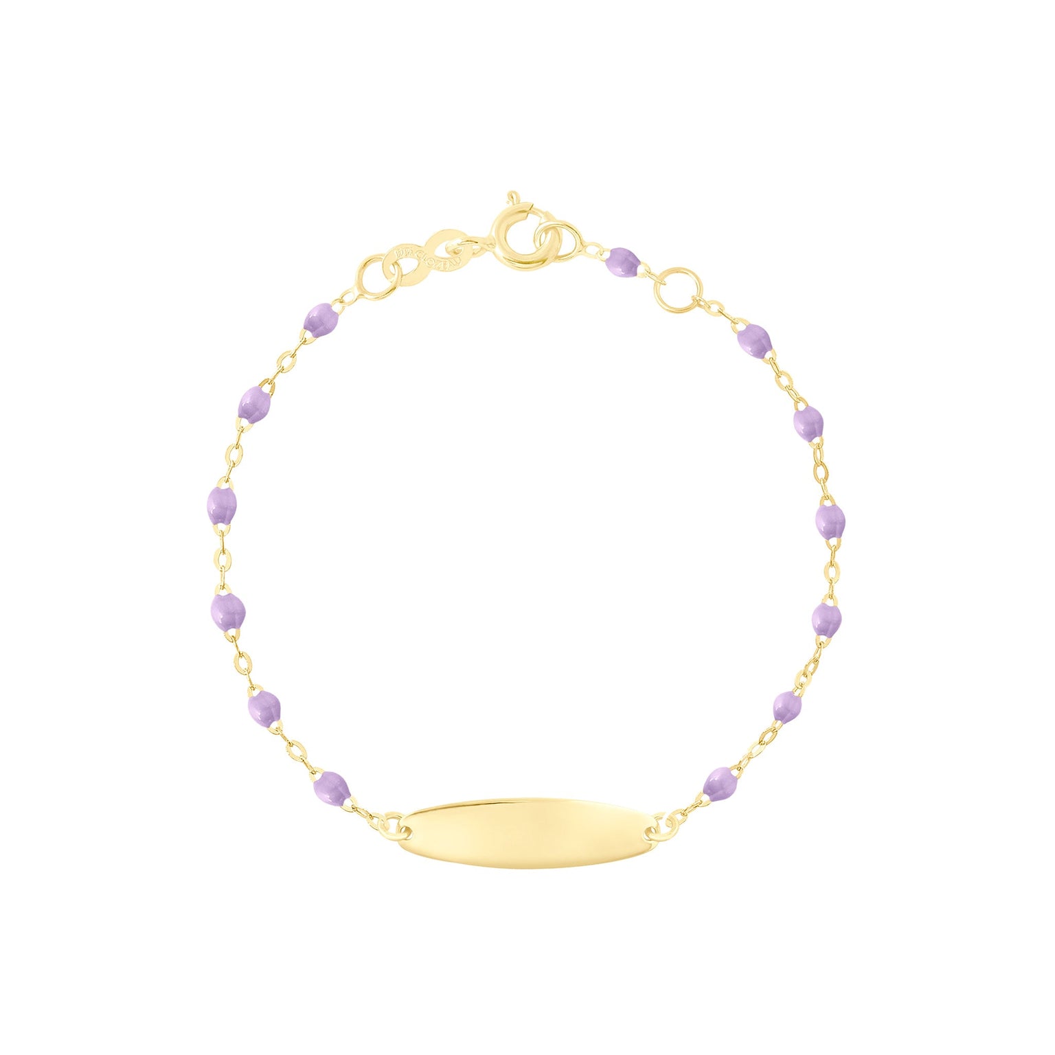 Gigi Clozeau - Little Gigi Lilac bracelet, Oval plaque, Yellow Gold, 5.1"