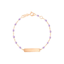 Gigi Clozeau - Little Gigi Lilac bracelet, Rectangle plaque, Rose Gold, 5.1"