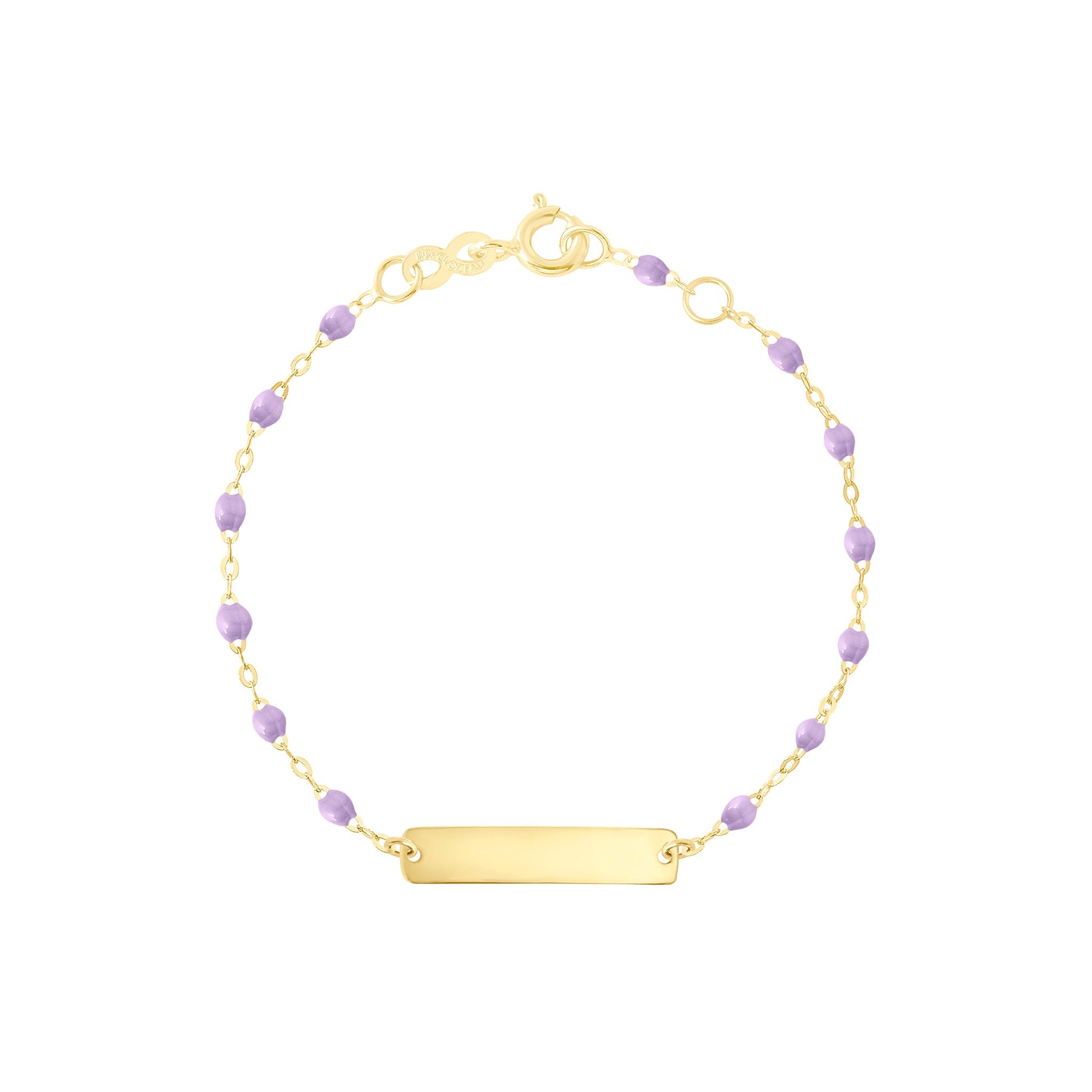 Gigi Clozeau - Little Gigi Lilac bracelet, Rectangle plaque, Yellow Gold, 5.1"