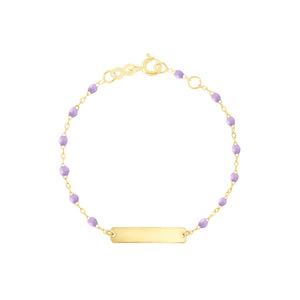 Gigi Clozeau - Little Gigi Lilac bracelet, Rectangle plaque, Yellow Gold, 5.1"