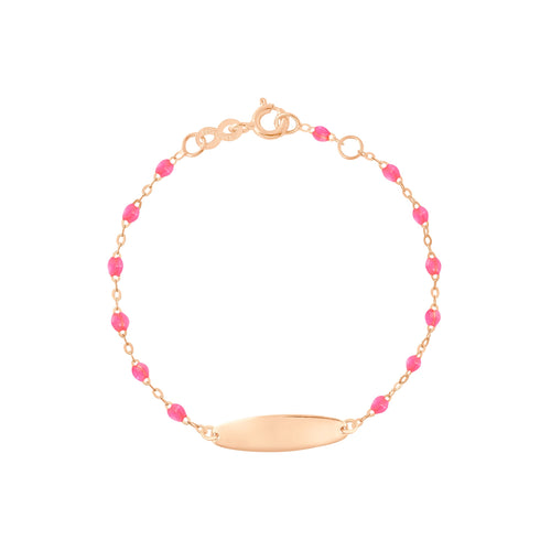 Gigi Clozeau - Little Gigi Pink bracelet, Oval plaque, Rose Gold, 5.9