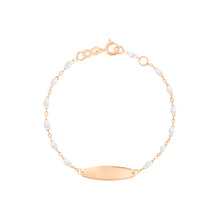 Gigi Clozeau - Little Gigi White bracelet, Oval plaque, Rose Gold, 5.1"