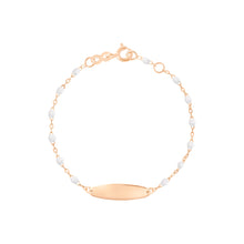 Gigi Clozeau - Little Gigi White bracelet, Oval plaque, Rose Gold, 5.9"