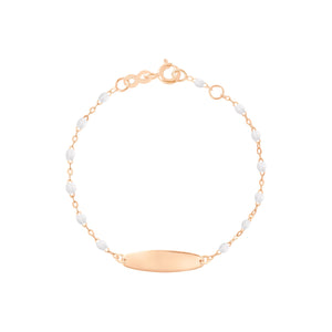 Gigi Clozeau - Little Gigi White bracelet, Oval plaque, Rose Gold, 5.9"