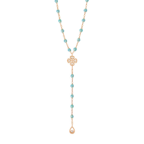 Gigi Clozeau - Lucky Classic Gigi Aqua diamond rosary, Rose Gold, 17.7