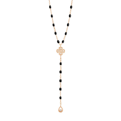 Gigi Clozeau - Lucky Classic Gigi Black diamond rosary, Rose Gold, 17.7