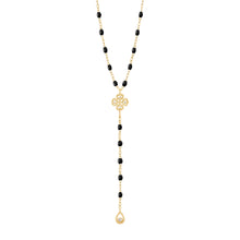 Gigi Clozeau - Lucky Classic Gigi Black diamond rosary, Yellow Gold, 17.7"