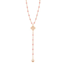 Gigi Clozeau - Lucky Classic Gigi Blush diamond rosary, Rose Gold, 17.7"