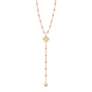 Gigi Clozeau - Lucky Classic Gigi Blush diamond rosary, Rose Gold, 17.7"