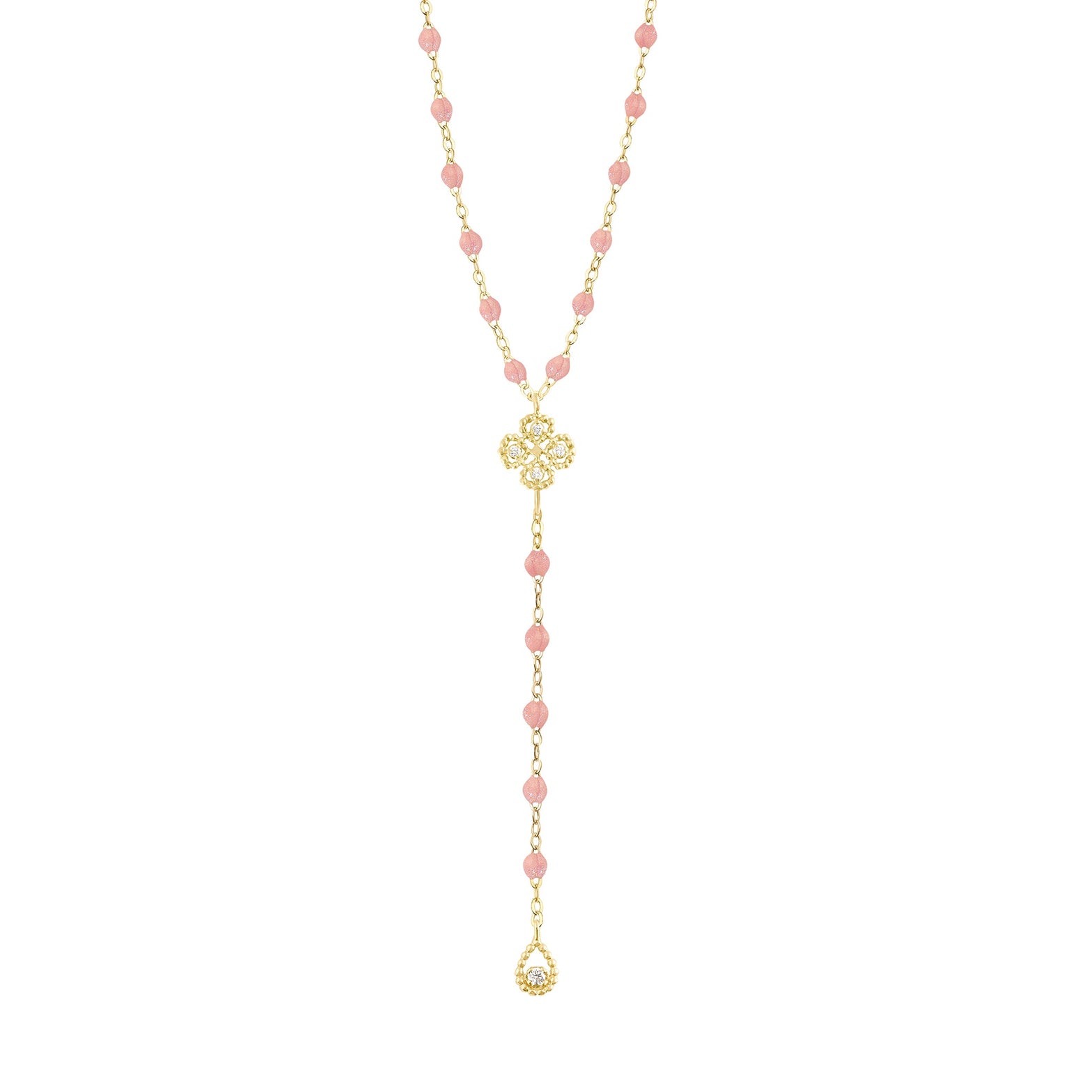 Gigi Clozeau - Lucky Classic Gigi Blush diamond rosary, Yellow Gold, 17.7"