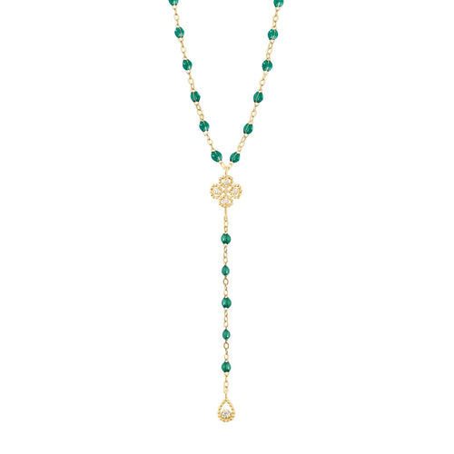 Gigi Clozeau - Lucky Classic Gigi Emerald diamond rosary, Yellow Gold, 17.7