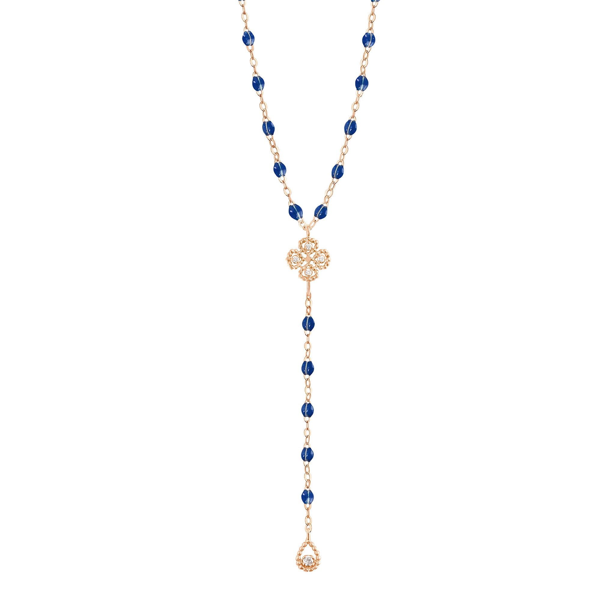 Gigi Clozeau - Lucky Classic Gigi Lapis diamond rosary, Rose Gold, 17.7"