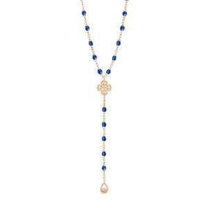 Gigi Clozeau - Lucky Classic Gigi Lapis diamond rosary, Rose Gold, 17.7"