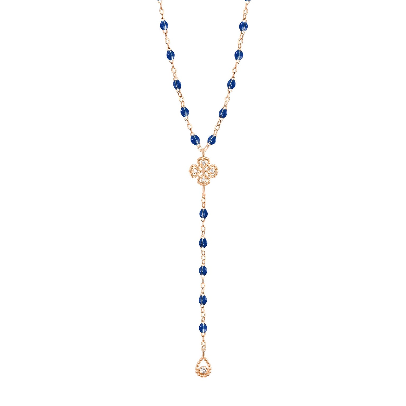 Rose gold rosary beads necklace deals