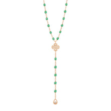 Gigi Clozeau - Lucky Classic Gigi Mint diamond rosary, Rose Gold, 17.7"