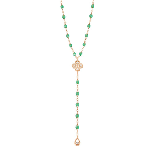 Gigi Clozeau - Lucky Classic Gigi Mint diamond rosary, Rose Gold, 17.7