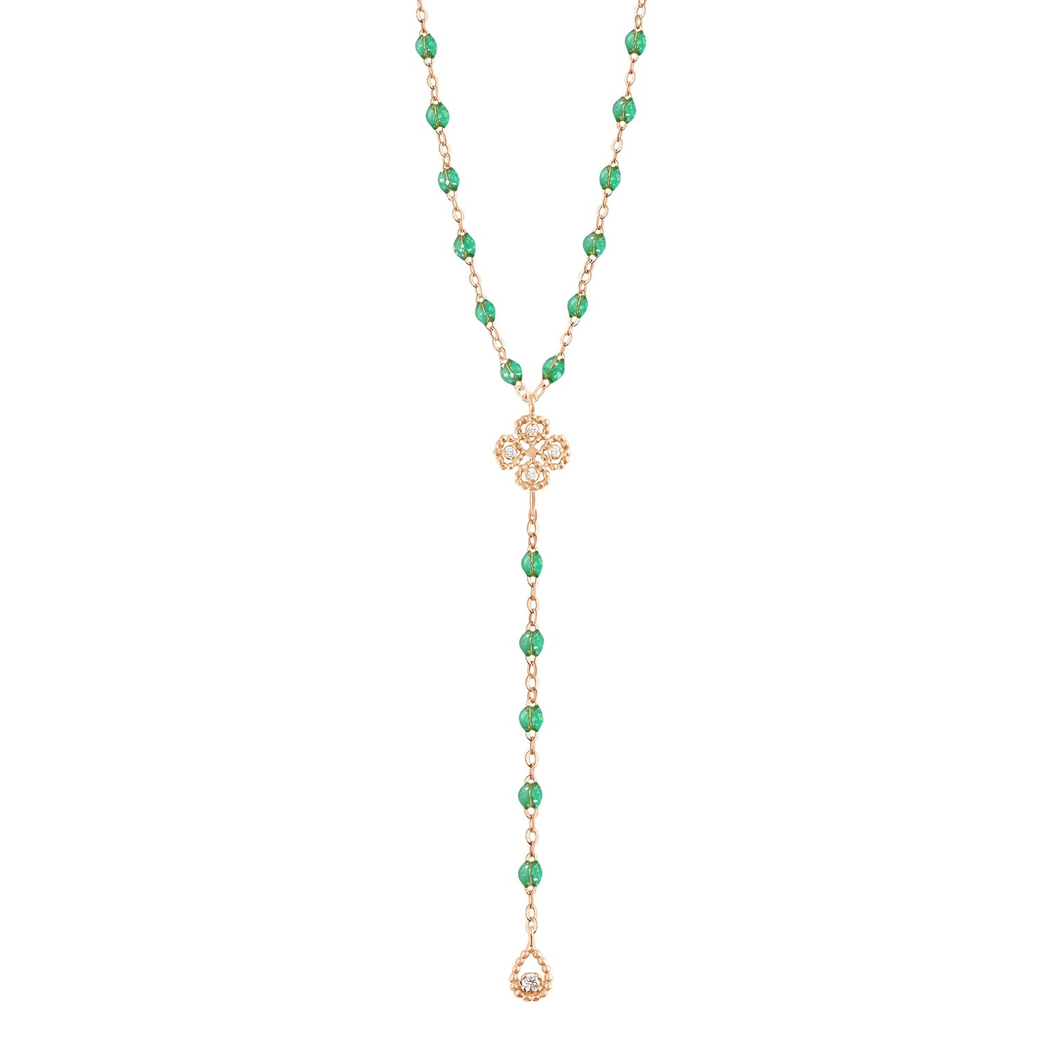 Lucky Classic Gigi Mint diamond rosary Rose Gold 17.7