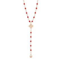 Gigi Clozeau - Lucky Classic Gigi Poppy diamond rosary, Rose Gold, 17.7"
