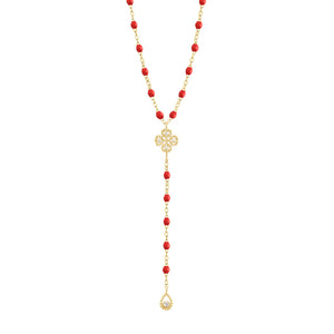 Gigi Clozeau - Lucky Classic Gigi Poppy diamond rosary, Yellow Gold, 17.7"